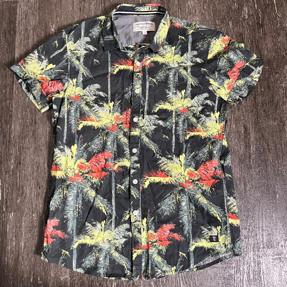 Tom‎ Tailor Denim Mens Palm Tree Print Short Sleeve Casual Shirt - XS